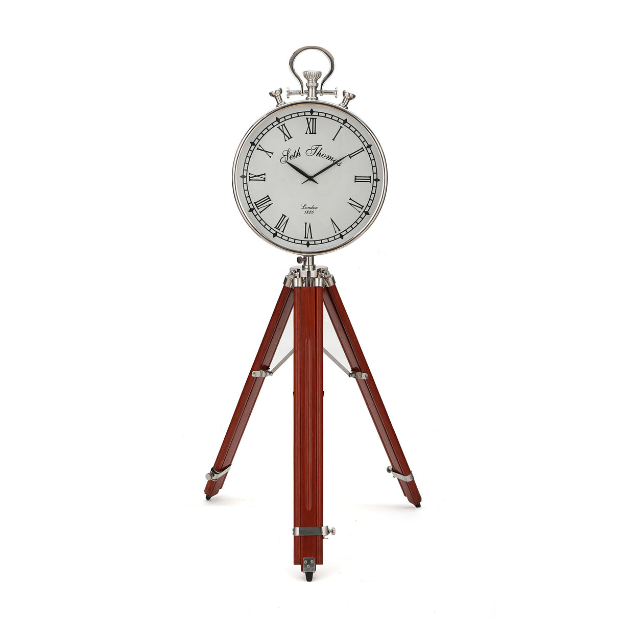 Vintage Style Tripod Stand Floor Clock (Brown)