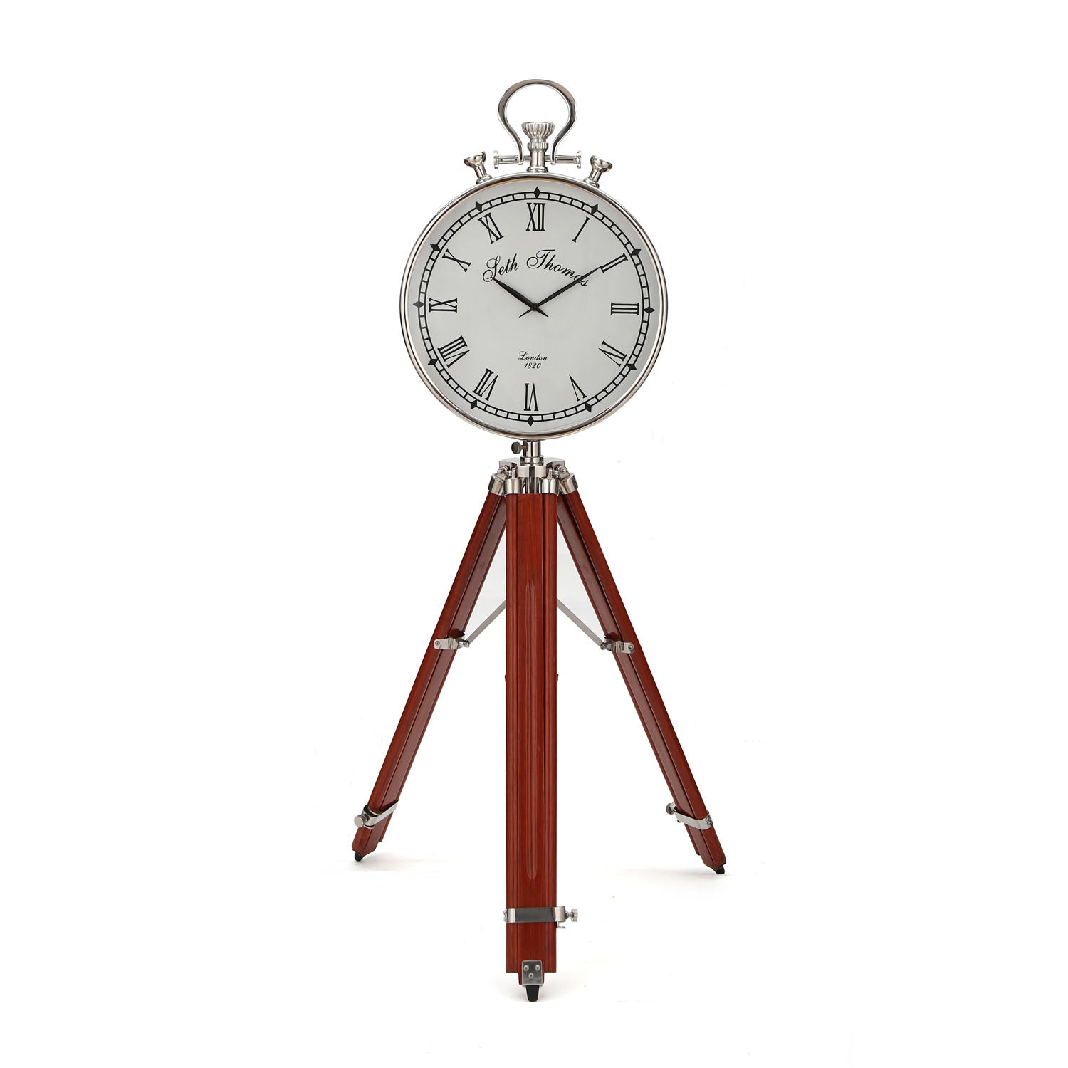 Vintage Style Tripod Stand Floor Clock (Brown)