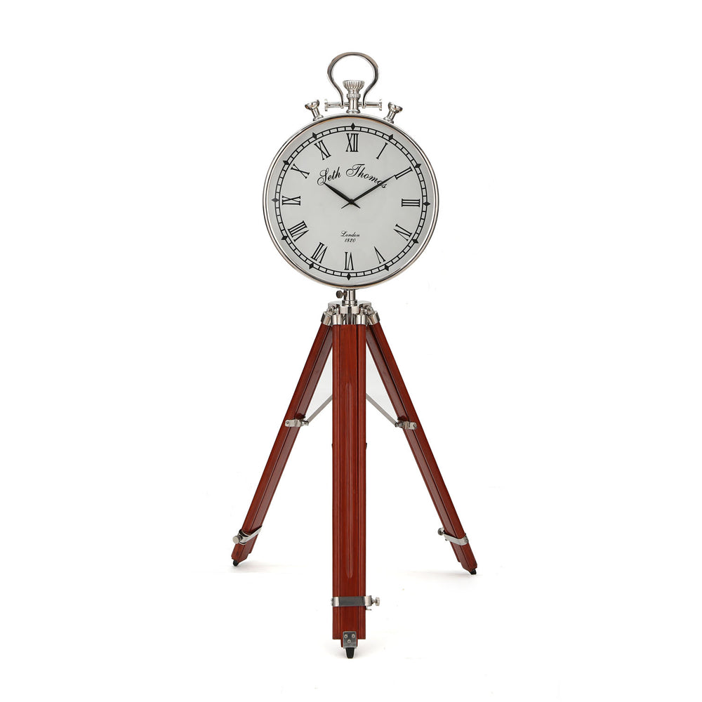 Vintage Style Tripod Stand Floor Clock (Brown)