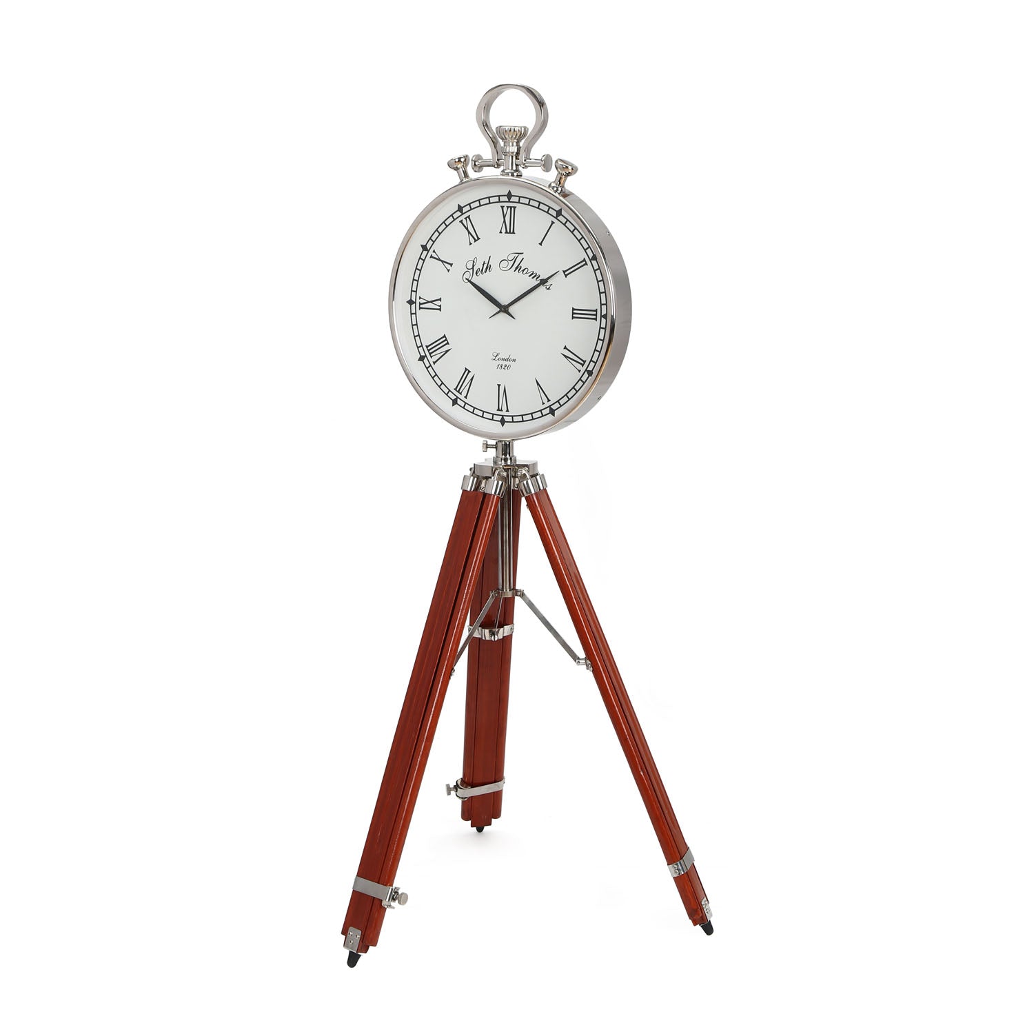 Vintage Style Tripod Stand Floor Clock (Brown)