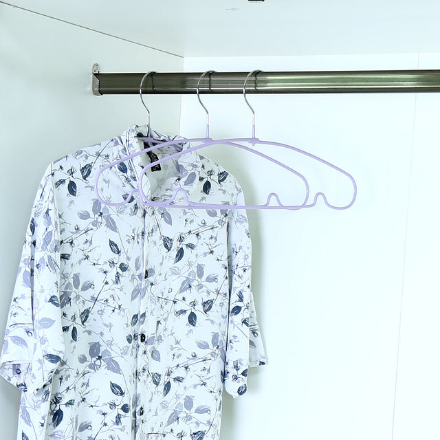 Nilkamal Metal And Pvc Cloth Hanger Set Of 10 (Lavender) - 01