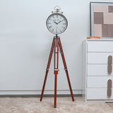 Nilkamal Vintage Style Tripod Stand Floor Clock Brown