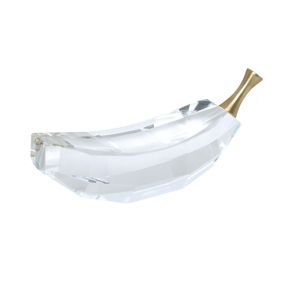 Crystal Banana Decorative Showpiece (Gold & Transparent)
