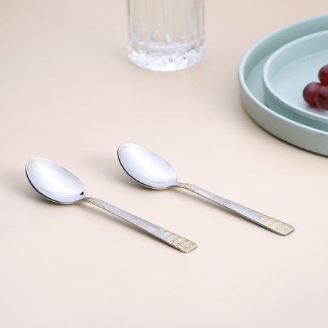 Nilkamal Arias by Lara Dutta Honey Comb Stainless Steel Baby Spoon Set of 6 - 01