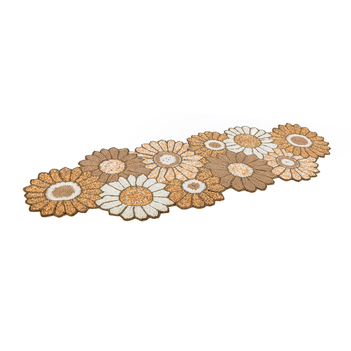 Decorative Floral Beaded Table Runner (Multicolor)