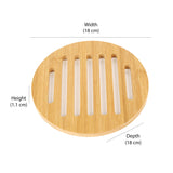Round Bamboo Trivet- Light Brown