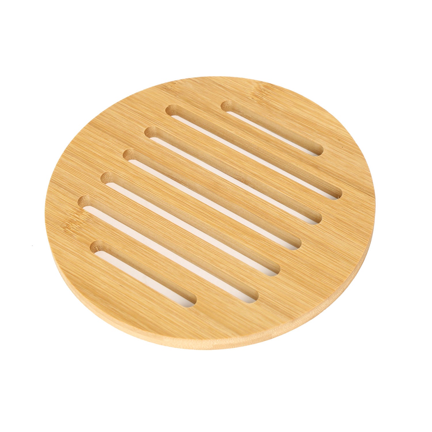 Round Bamboo Trivet- Light Brown