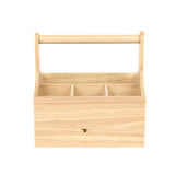 Four Sectional Wooden Organiser Box (Light Brown)