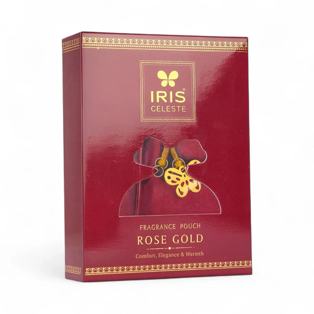 Iris Celeste Rose Gold Fragrance Pouch