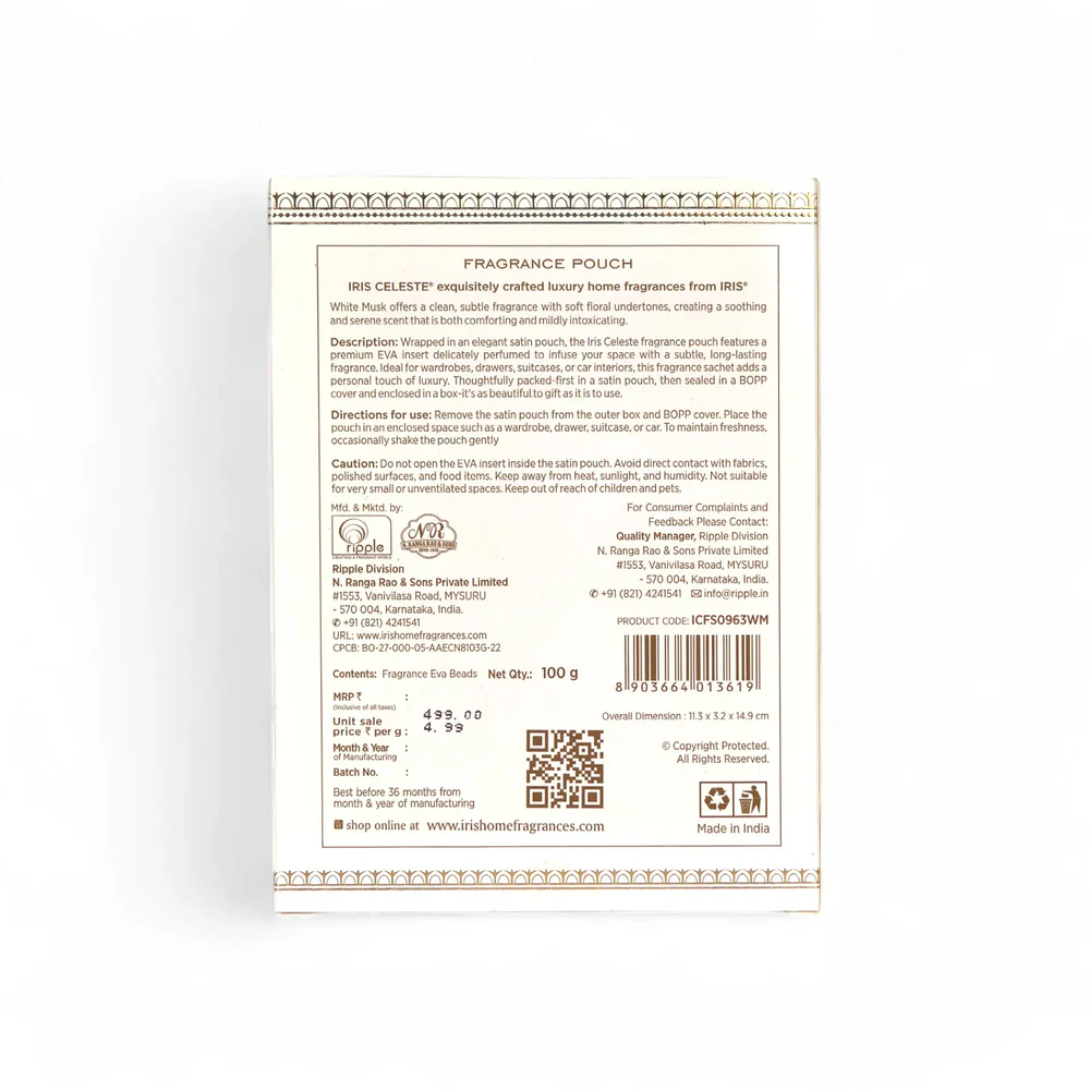 Iris Celeste White Musk Fragrance Pouch
