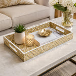 Decorative Tray with Handle- Brown