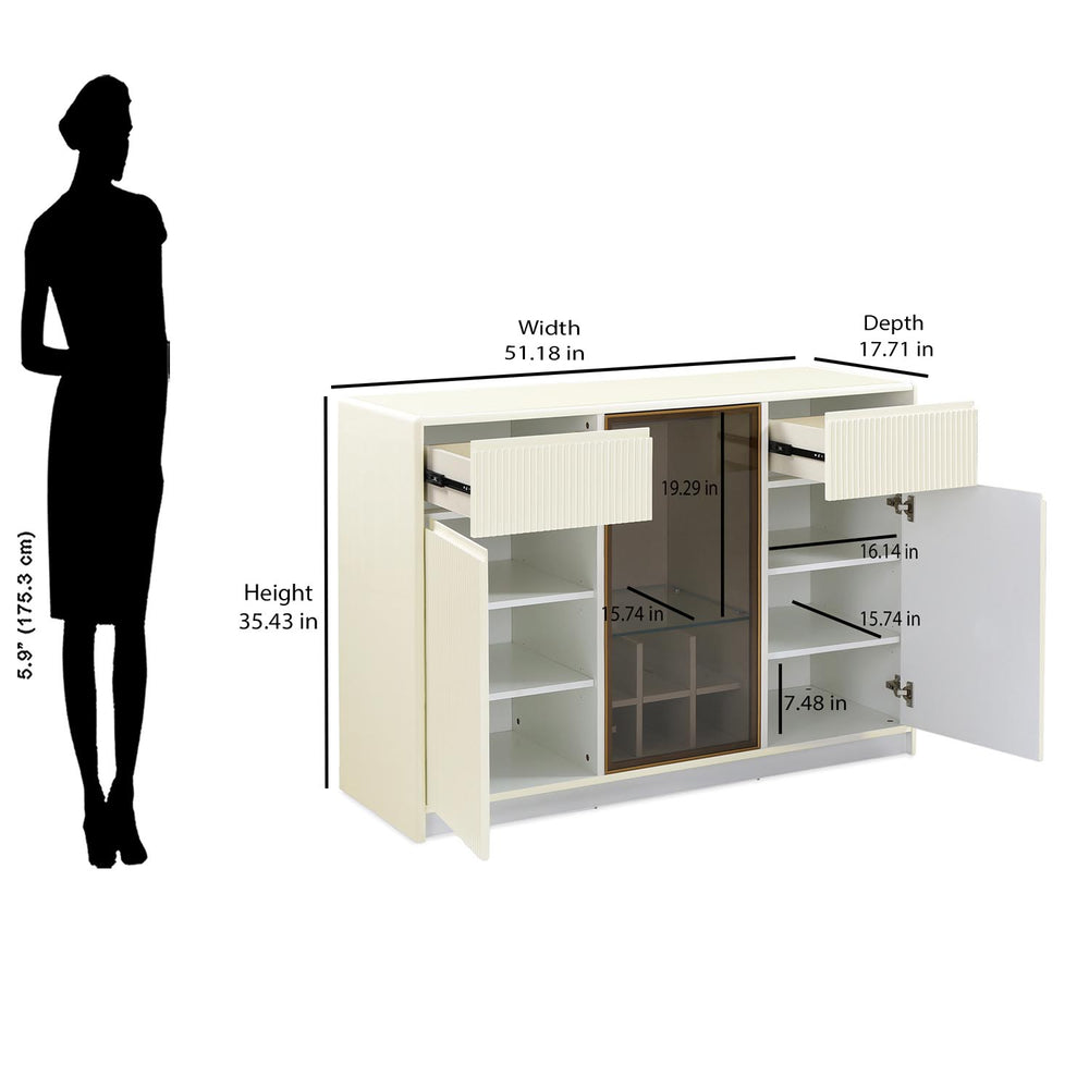 Nix Sideboard Cabinet (Ivory White)