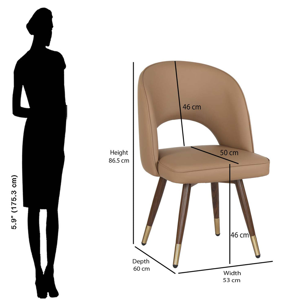 Empera 6 Seater Dining Set (Beige/Walnut/Camel)