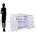 Edur Buffet Sideboard Cabinet (White)
