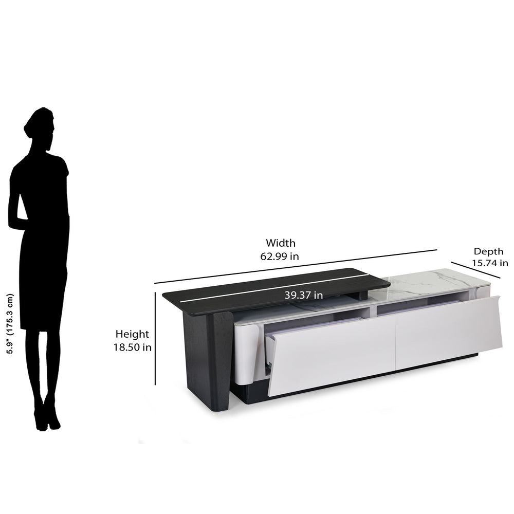 Kairos Low Height Unit (White & Dark Walnut)