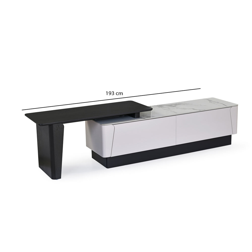 Kairos Low Height Unit (White & Dark Walnut)