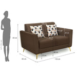 Cooper 2 Seater Fabric Sofa- Brown
