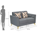 Cooper 2 Seater Fabric Sofa- Metallic Grey