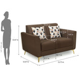 Cooper 2 Seater Fabric Sofa- Brown