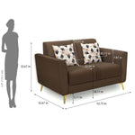 Cooper 2 Seater Fabric Sofa- Brown