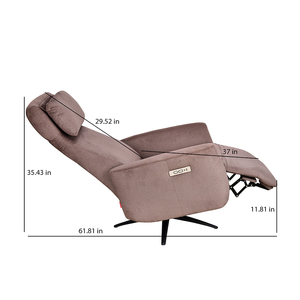 Archie 1 Seater Electric Recliner- Stone