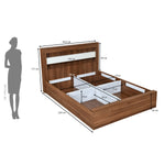 Magnus Queen Bed with Box Storage(Lyon Walnut)