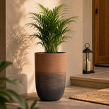 Bullet Shape Ombre Metal Planter- Beige