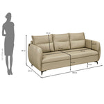 Infinia 3 Seater Leatherette Sofa- Beige
