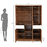 Magnus 3 Door Engineered Wood Wardrobe (Lyon Walnut)