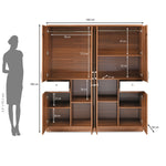 Magnus 4 Door Engineered Wood Wardrobe (Lyon Walnut)