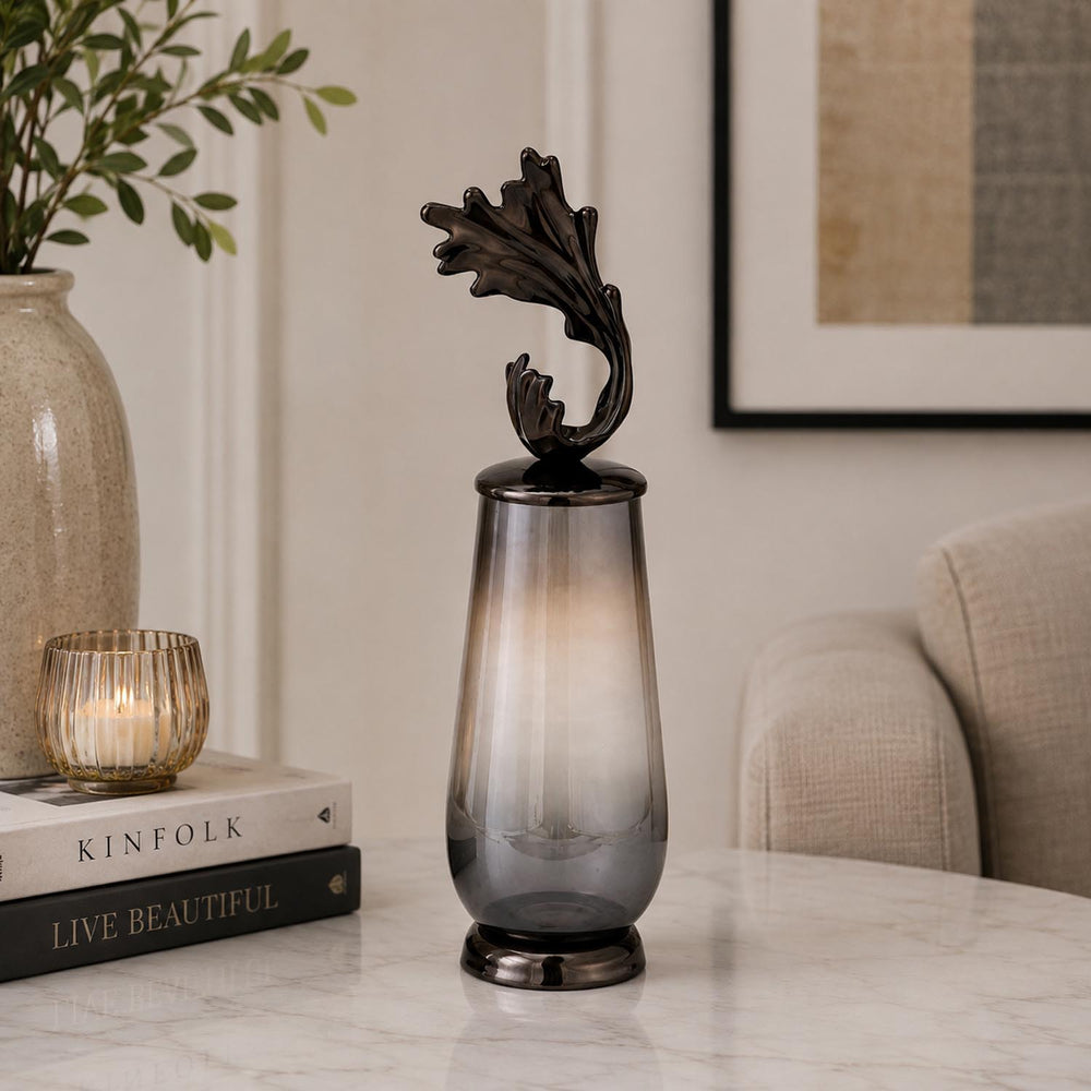 Decorative Hamatite Twig Large Vase- Grey