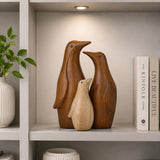 Trio Penguin Polyresin Showpiece- Brown