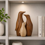 Trio Penguin Polyresin Showpiece- Brown