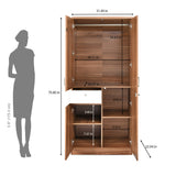 Magnus 2 Door Engineered Wood Wardrobe (Lyon Walnut)