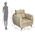 Infinia 1 Seater Leatherette Sofa- Beige