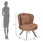 Sola textured Fabric Lounge Chair- Rust Brown