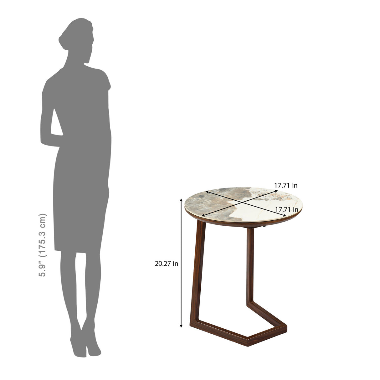Loop Side Table- Walnut Brown