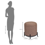 Volga Ottoman with Storage and Metal Base (Texture Brown)