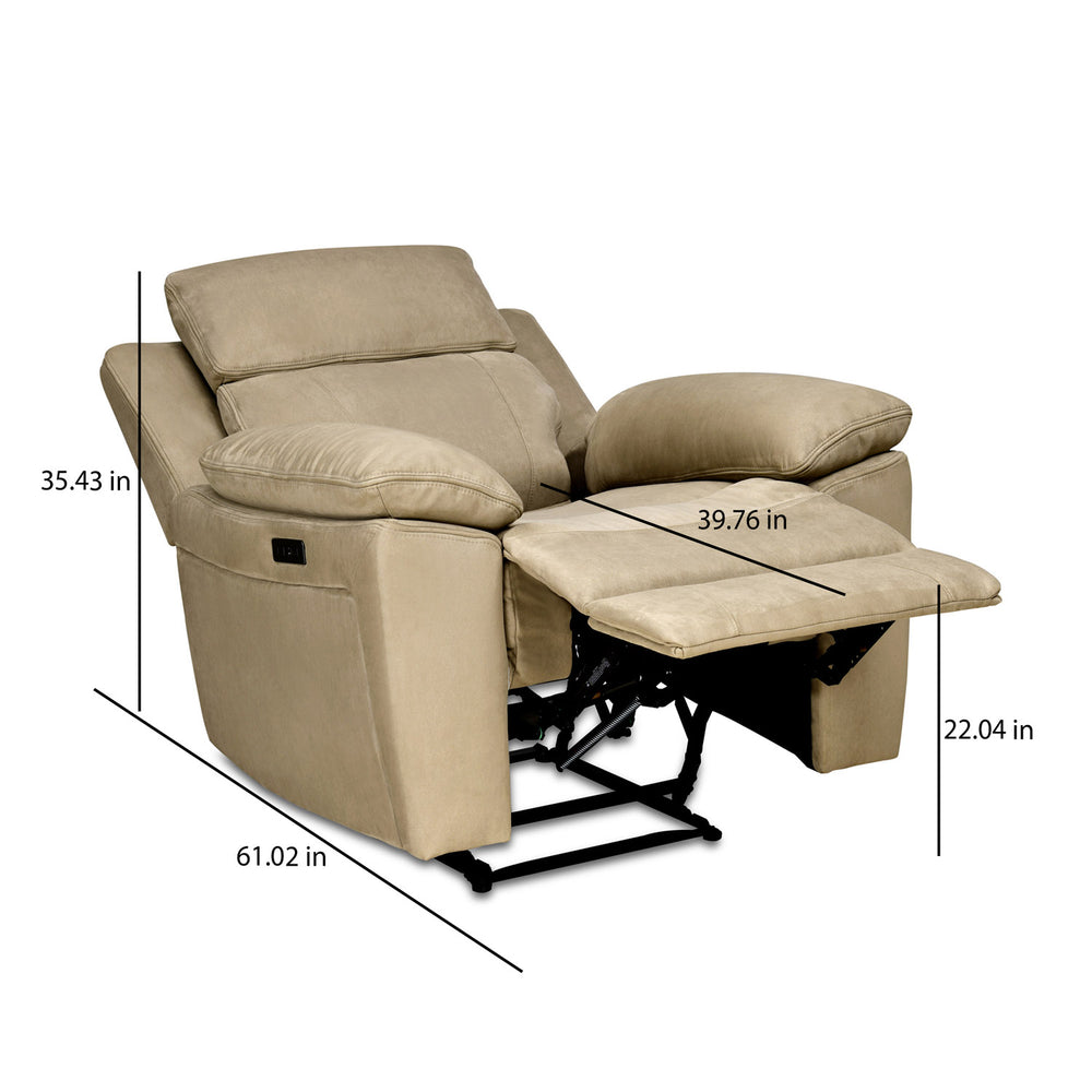 Clapton 1 Seater Double Motor Electric Recliner- Beige