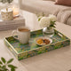 Decorative Serving Tray with Handle- Green