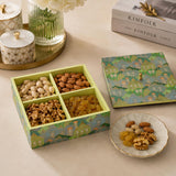 Multipurpose Square Dryfruit Box With Lid- Green