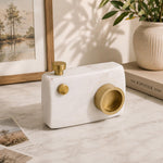 Decorative Camera Showpiece- Small, White & Gold