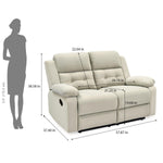Derik 2 Seater Manual Recliner Sofa- Beige