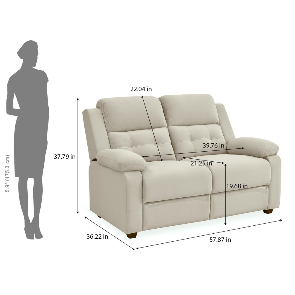 Derik 2 Seater Fabric Sofa- Beige