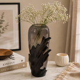 Decorative Hamatite Wave Vase- Grey