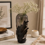 Decorative Hamatite Wave Vase- Grey