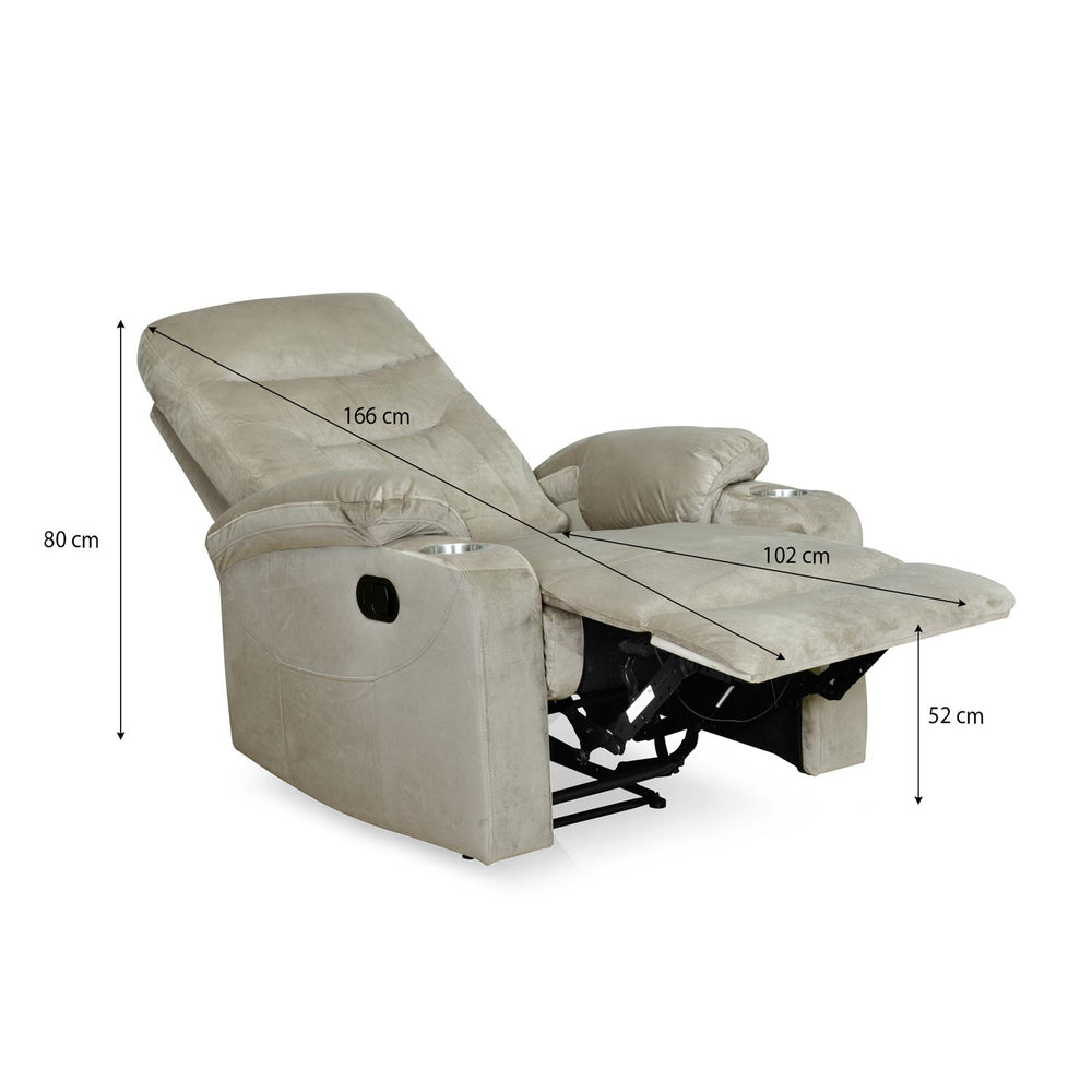 Parlor Massage Chair with Manual Recliner- Beige