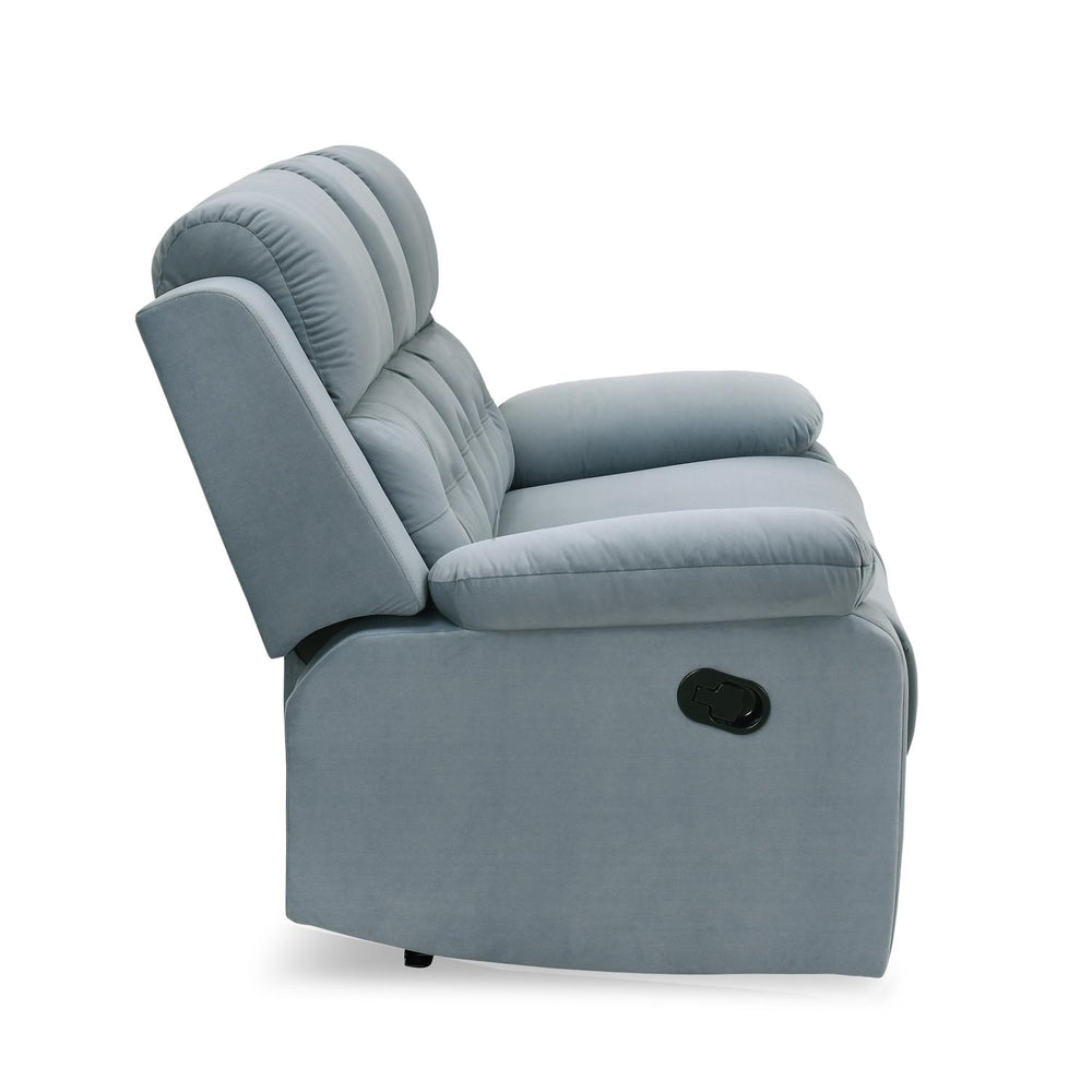 Derik 3 Seater Manual Recliner Sofa- Metallic Grey