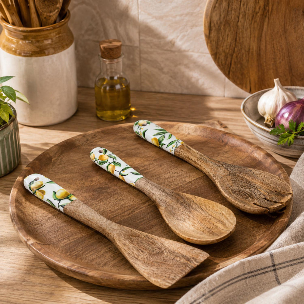 Wooden Spatula Set of 3- Yellow