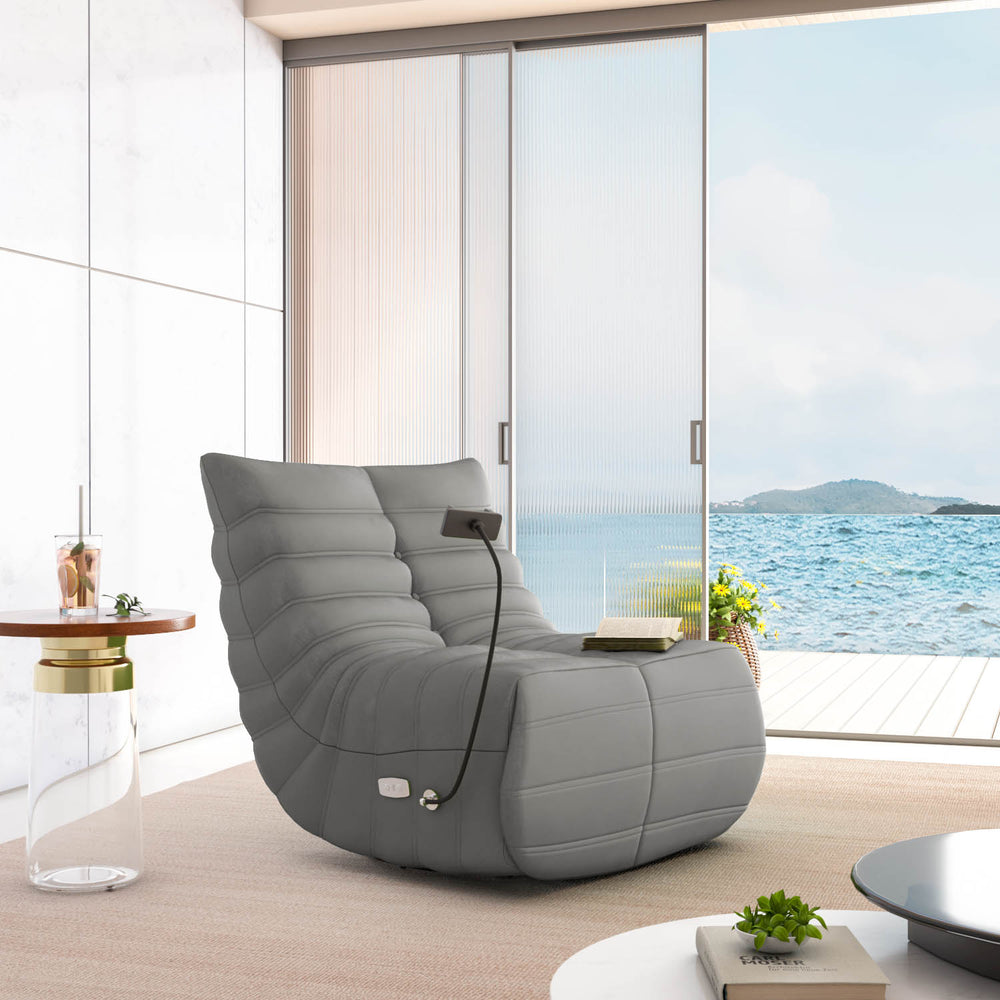 Adore 1 Seater Rocker & Swivel Electric Recliner- Grey